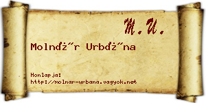 Molnár Urbána névjegykártya